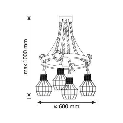 Lustra Alegra, 4 x E27, natural