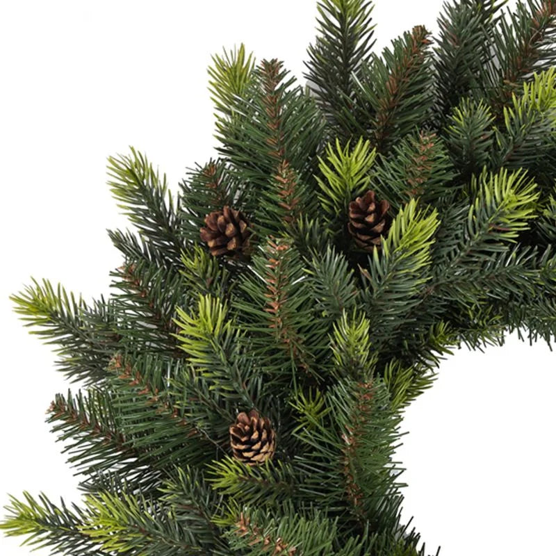 Coronita de Craciun, din brad artificial, cu conuri, Ø 40 cm, verde