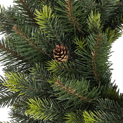 Coronita de Craciun, din brad artificial, cu conuri, Ø 40 cm, verde