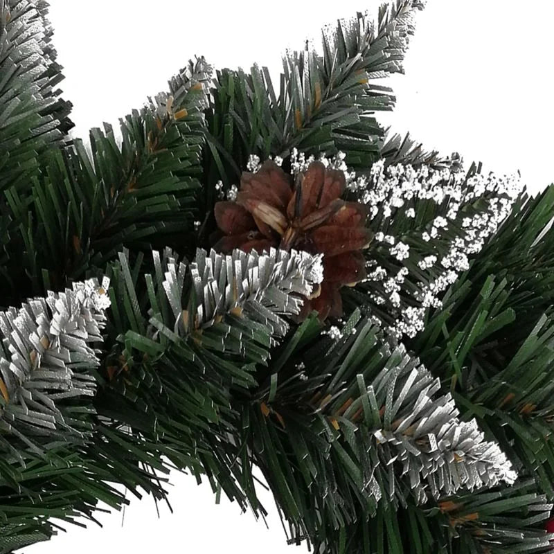 Coronita de Craciun, din brad artificial, cu conuri si merisoare, Ø 40 cm, verde