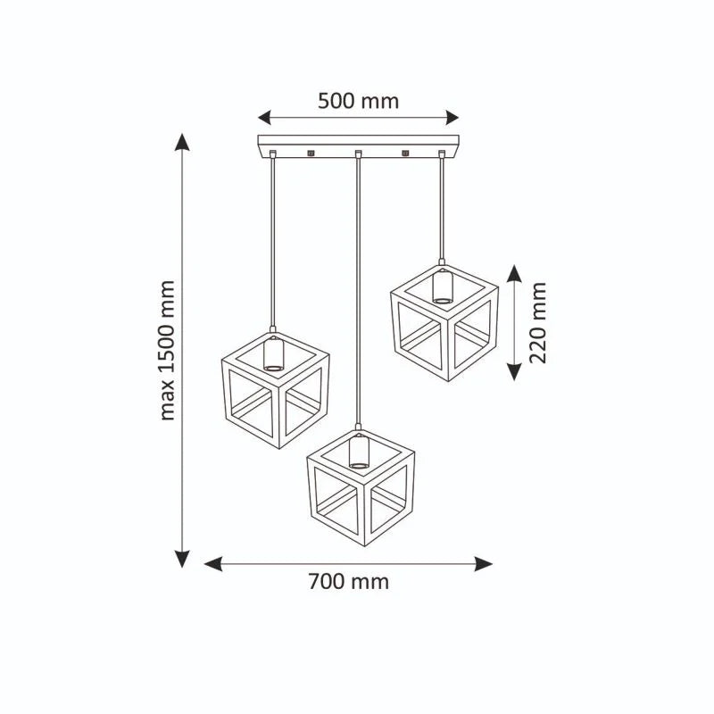 Pendul Sweeden, 3 x E27, 60 W, auriu