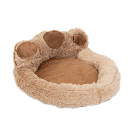 Culcus pentru catei, fara materiale toxice, bumbac, Model Labuta, Marime L, 68x 62 cm, Maro deschis