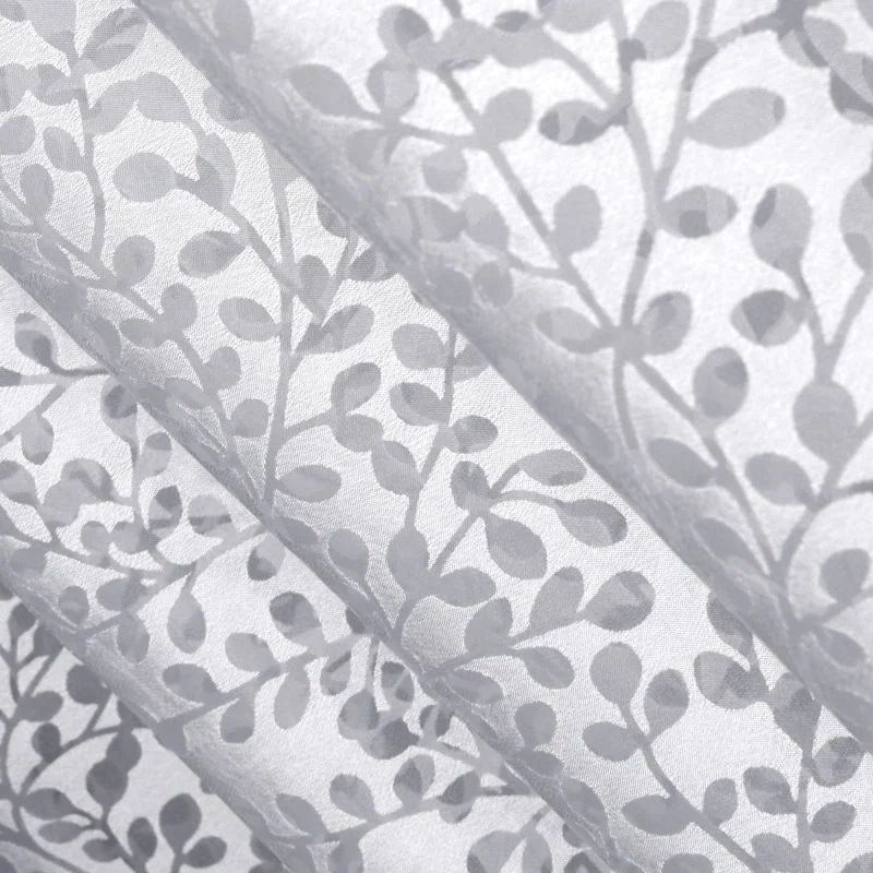 Perdea 140 x 280 cm Inspire Osaki, model vegetal, cu inele, alb