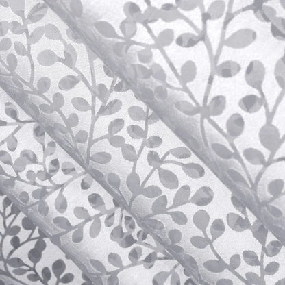 Perdea 140 x 280 cm Inspire Osaki, model vegetal, cu inele, alb