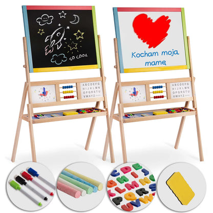 Set tabla multifunctionala, pliabila, numaratoare, ceas, alfabet, include un set de marker, numere si litere magnetice