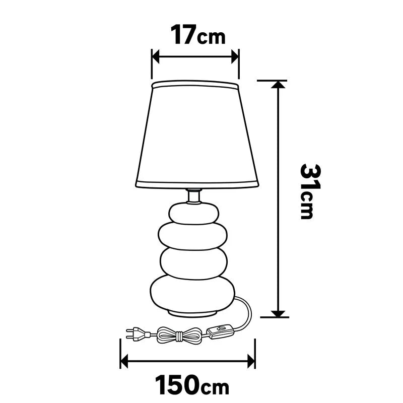 Veioza Navala, 1 x E14, H 31 cm, bej