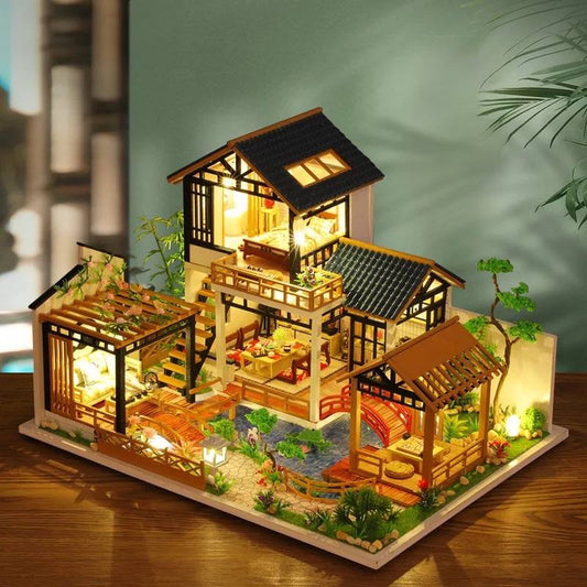 Joc interactiv, educational, macheta, casa de asamblat, miniatura, Casa cu pond, DIY, 12 ani+, multicolor