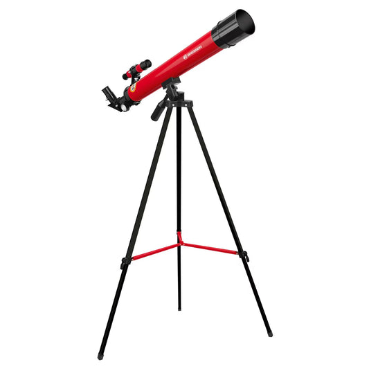 Telescop refractor Bresser Junior 45/600 AZ, 6 ani+, rosu