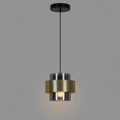 Pendul Croon, 1 x E27, D 18 cm, auriu/fumuriu