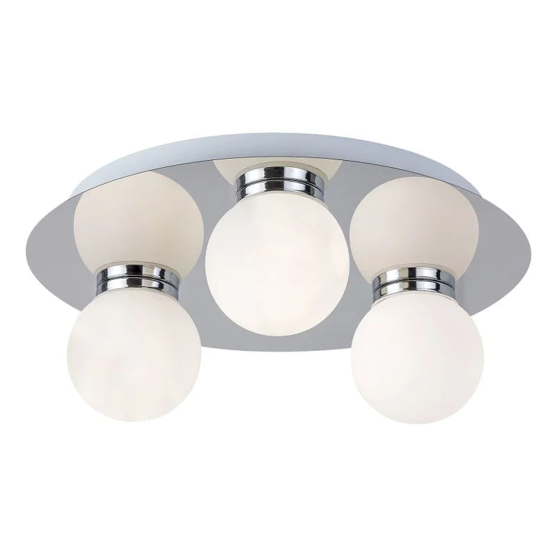 Plafoniera pentru baie Becca, 3 x G9, 28 W, IP44, crom, rotund