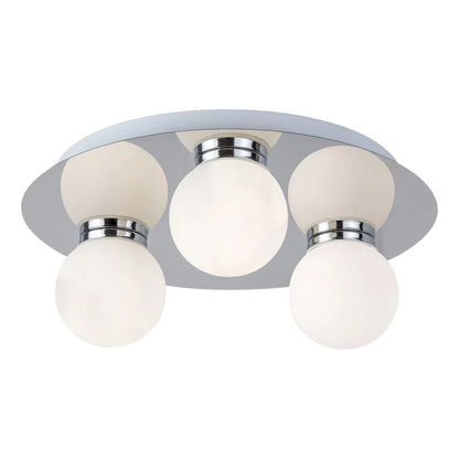 Plafoniera pentru baie Becca, 3 x G9, 28 W, IP44, crom, rotund