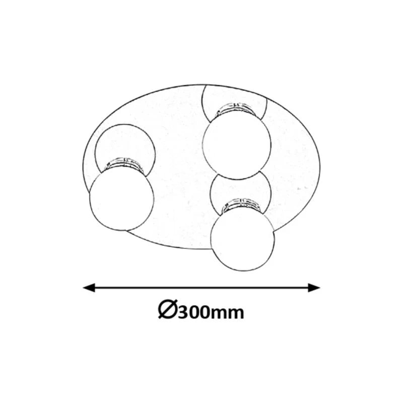 Plafoniera pentru baie Becca, 3 x G9, 28 W, IP44, crom, rotund