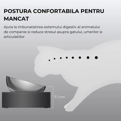 Set Boluri Inalte Elindor din Otel Inoxidabil, Antiderapante, pentru Caini si Pisici