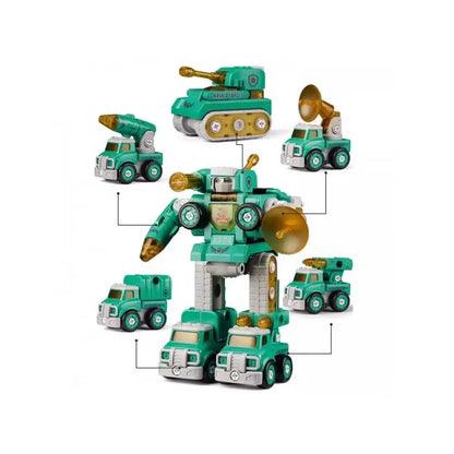 Jucarie interactiva AliBibi, Robot 5 in 1, 90 piese incluse, Dimensiuni 24.5 x 18.5 x 30 cm, 3 ani+
