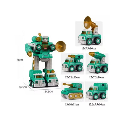 Jucarie interactiva AliBibi, Robot 5 in 1, 90 piese incluse, Dimensiuni 24.5 x 18.5 x 30 cm, 3 ani+