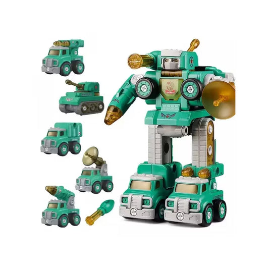 Jucarie interactiva AliBibi, Robot 5 in 1, 90 piese incluse, Dimensiuni 24.5 x 18.5 x 30 cm, 3 ani+