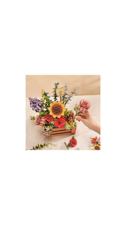 Puzzle 3D Cutie de lemn cu flori, Rowood, 658 piese