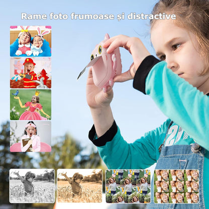 Camera foto instant pentru Copii Simply Joy, Foto, Video, Printare, HD 1080p, ecran 2.1 inch, Baterie Reincarcabila, Card Memorie 32GB, Cablu USB, Printare fara Cerneala, 3 Role incluse