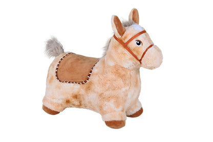 Calut gonflabil din plus pentru sarit Knorr Toys, include pompa de aer, husa moale detasabila din material textil, 63x26x52 cm, pana la 50 kg, 12 Luni+, Beige