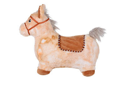 Calut gonflabil din plus pentru sarit Knorr Toys, include pompa de aer, husa moale detasabila din material textil, 63x26x52 cm, pana la 50 kg, 12 Luni+, Beige