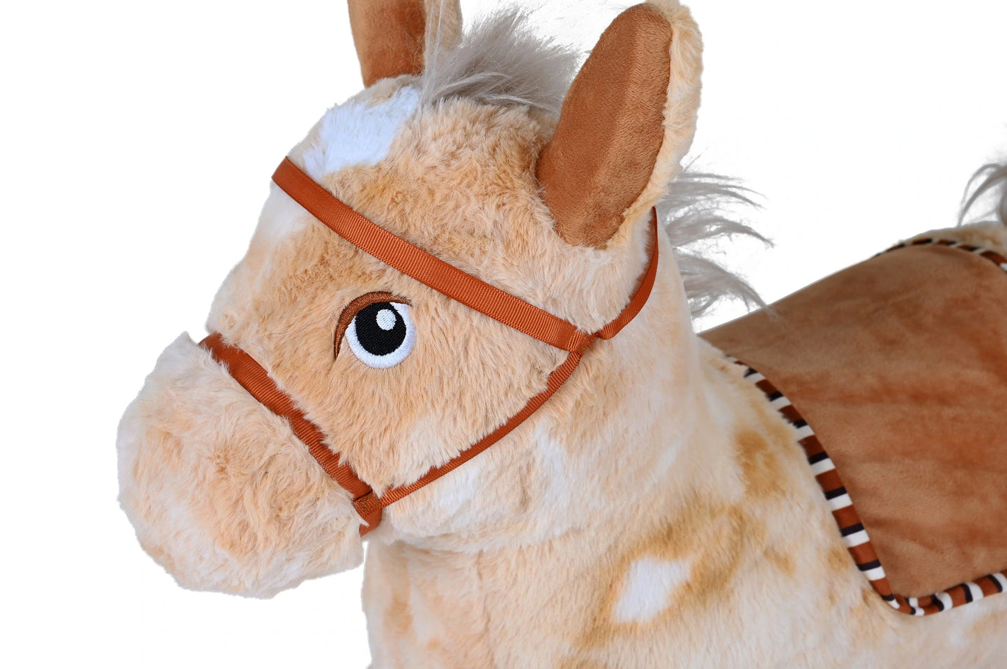 Calut gonflabil din plus pentru sarit Knorr Toys, include pompa de aer, husa moale detasabila din material textil, 63x26x52 cm, pana la 50 kg, 12 Luni+, Beige