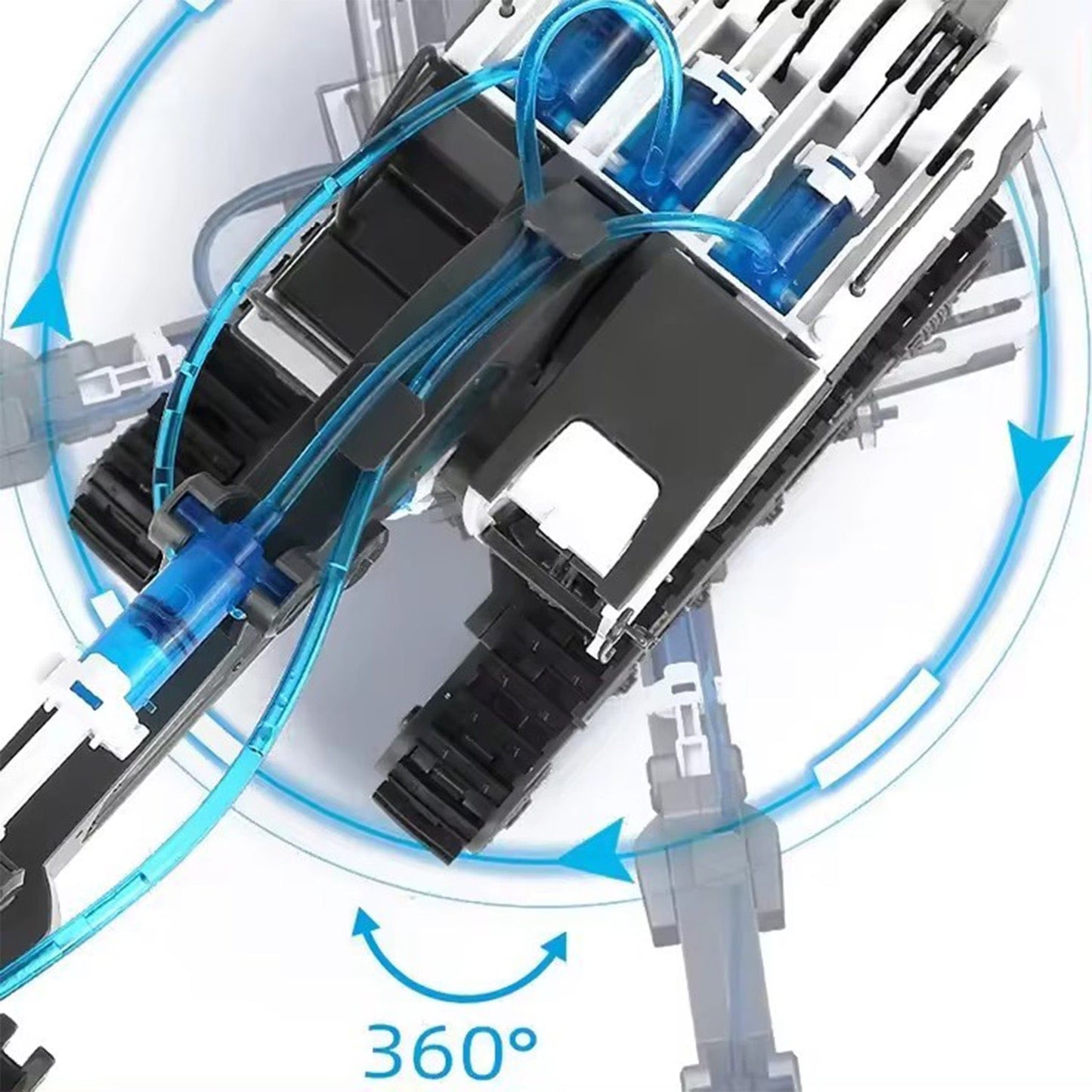 Set Educativ 6 in 1 de Constructie Hidraulica pentru Copii 812 Ani Excavatoare, Macara si Incarcator Lemne, Joc Interactiv STEM