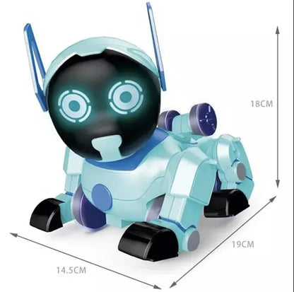 Catel robot cu telecomanda bratara si ceas, rotire 360 grade, Puppy Stunt Roll