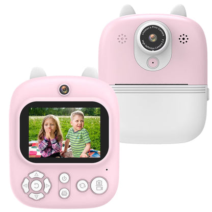 Aparat foto pentru copii SMARTIC, rezolutie HD 1080p, ecran 2.4 inch, card 32 GB, functie de printare instant,, 3 role pentru printare, MP3, mod selfie