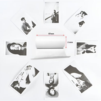 Mini imprimanta foto portabila Flippy, Pisica, Cu accesorii, Incarcare USB, Model Alb Roz