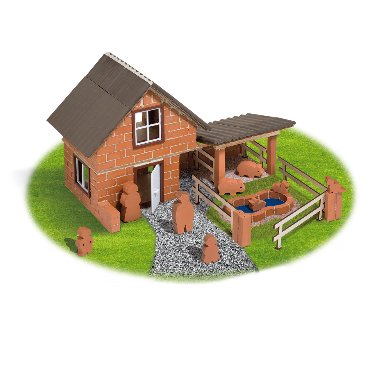 Set de construit din caramizi in miniatura - Ferma