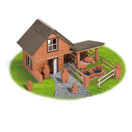 Set de construit din caramizi in miniatura - Ferma