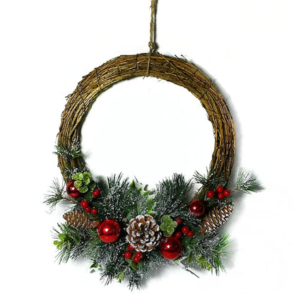 Coronita de Craciun, decor, Ø 32 cm, rosu/alb