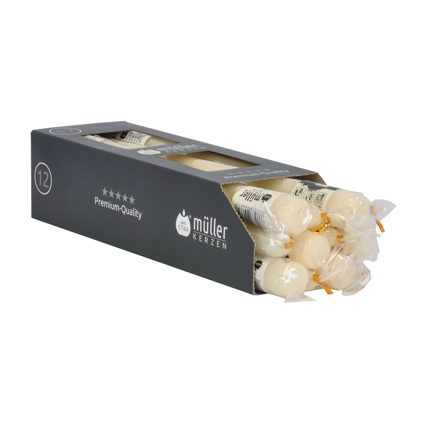 Lumanare decorativa, conica, ivory, 24,5 cm