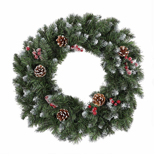 Coronita Craciun, verde + rosu, 140 varfuri, 61 cm