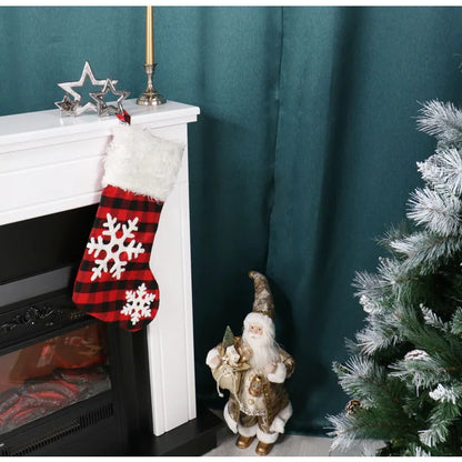Cizmulita Craciun, rosu + alb + negru, 52 x 29 cm