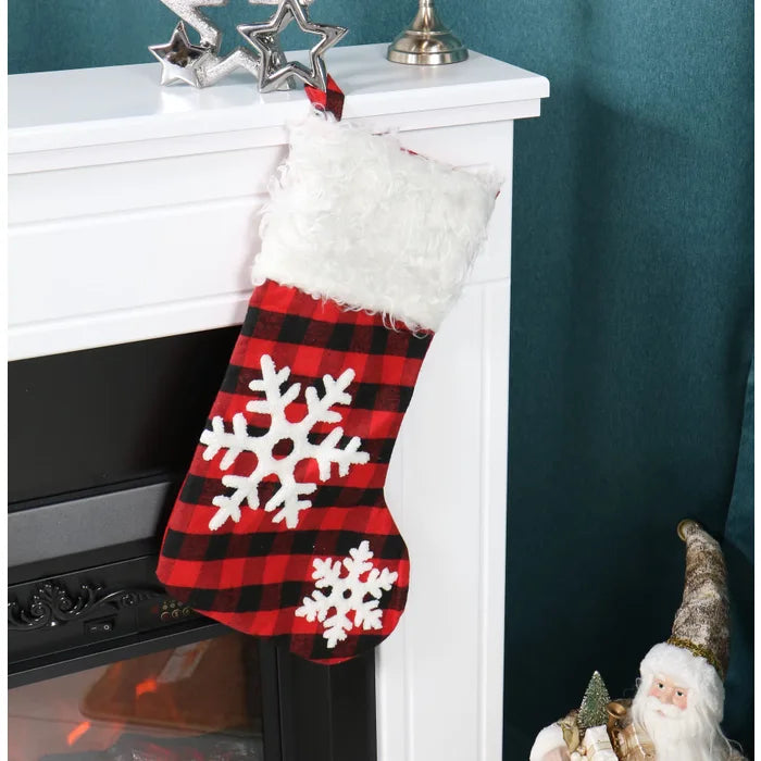 Cizmulita Craciun, rosu + alb + negru, 52 x 29 cm