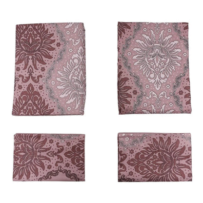Lenjerie de pat microfibra, Caressa, 2 persoane, multicolor, set 4 piese