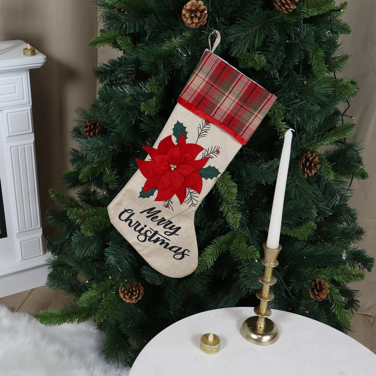 Cizmulita Craciun, rosu + maro + verde