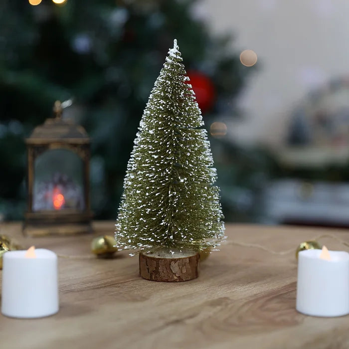 Bradut decorativ de Craciun, auriu, inaltime 19 cm