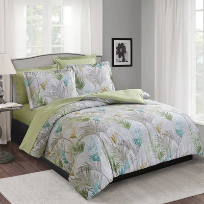 Lenjerie de pat poliester, Caressa, 2 persoane, multicolor, set 6 piese