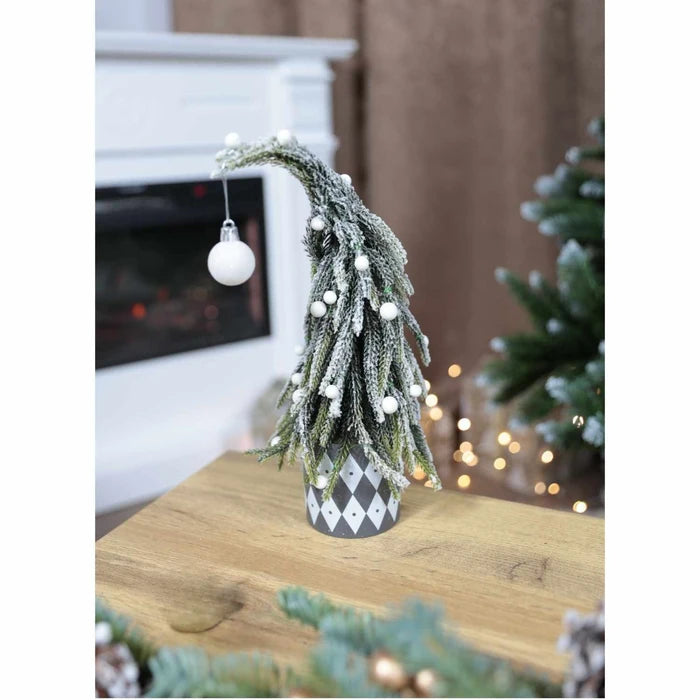 Bradut decorativ de Craciun, verde, inaltime 30 cm