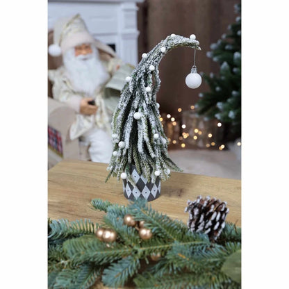 Bradut decorativ de Craciun, verde, inaltime 30 cm