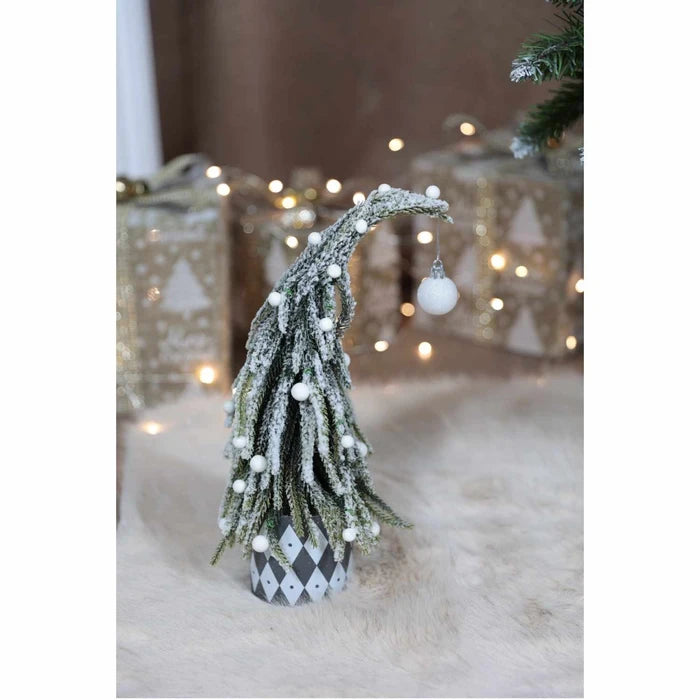 Bradut decorativ de Craciun, verde, inaltime 30 cm