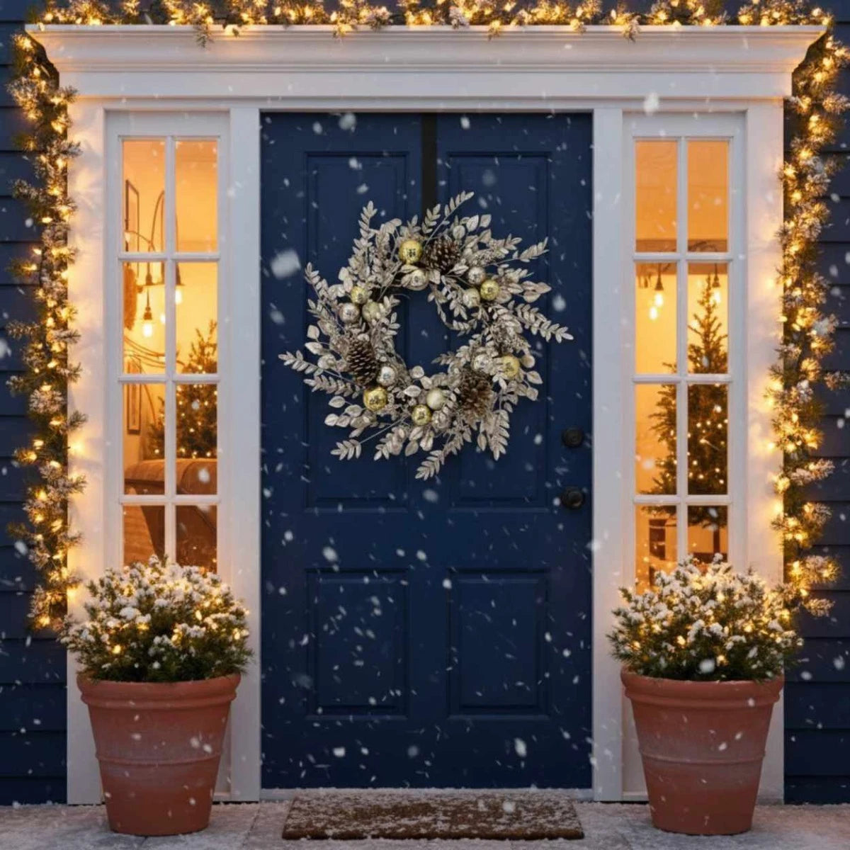 Coronita Craciun, sampanie, 60 cm