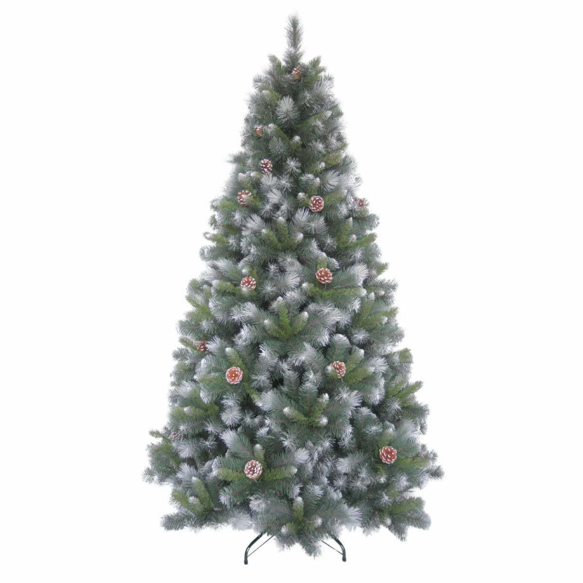 Brad artificial de Craciun, cu aspect natural, verde, 240 cm, suport inclus