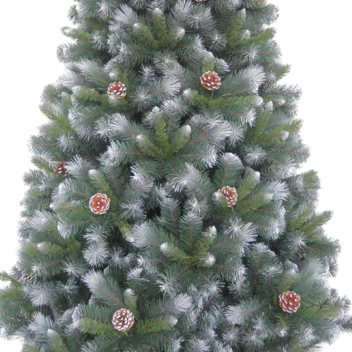 Brad artificial de Craciun, cu aspect natural, verde, 240 cm, suport inclus