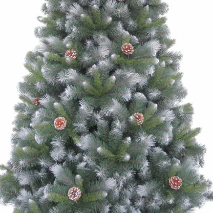 Brad artificial de Craciun, cu aspect natural, verde, 240 cm, suport inclus