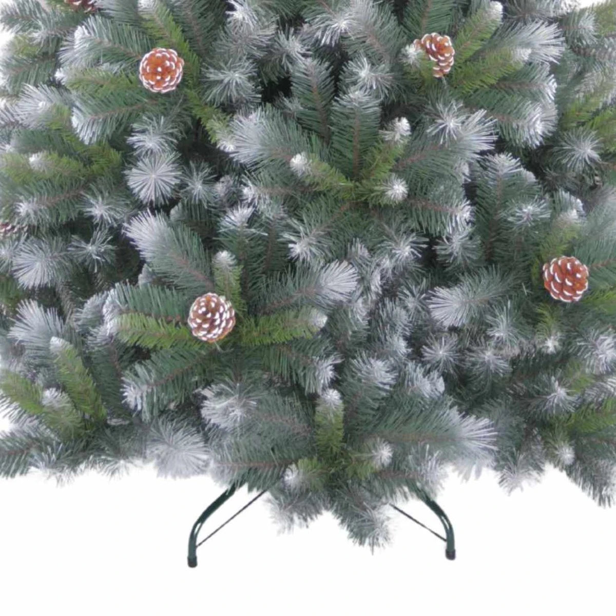 Brad artificial de Craciun, cu aspect natural, verde, 240 cm, suport inclus