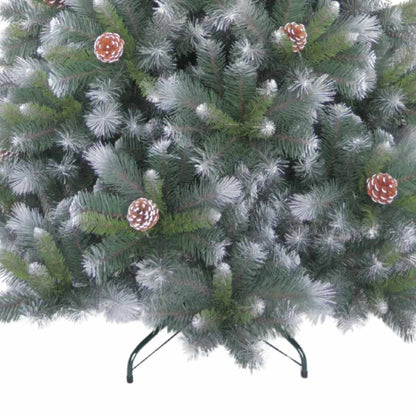 Brad artificial de Craciun, cu aspect natural, verde, 240 cm, suport inclus