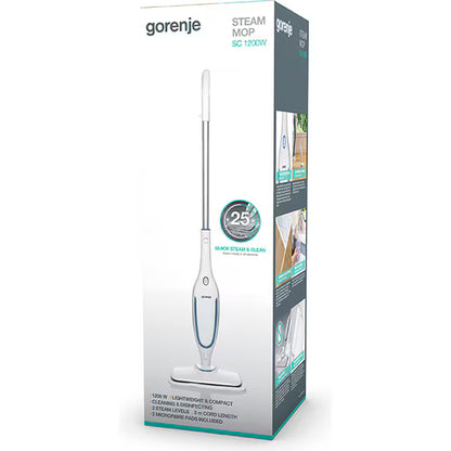 Mop cu aburi GORENJE SC1200W, 0.35l, 1200W, alb-albastru